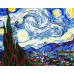 Starry Night Van Gogh Frame - Paint By Number Framed  Canvas Kit  