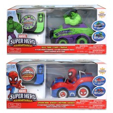 Marvel 9in Remote Control 2.4 GHZ Hulk Tank & Spider-Man Buggy