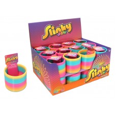 Plastic Slinky WOW Rainbow Colours Asst w/display