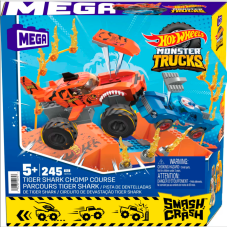 HOT WHEELS MONSTER TRUCKS SMASH & CRASH TIGER SHARK CHOMP COURSE