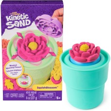 Kinetic Sand, SquishBlossom Blooming Flower with 8oz Neon Yellow & Pink Play Sand