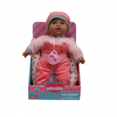 13" Baby Doll in Car Carrier Pink
